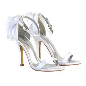 XY London Womens/Ladies Zola Floral Satin Strappy Stiletto Heel High Heels / Whi